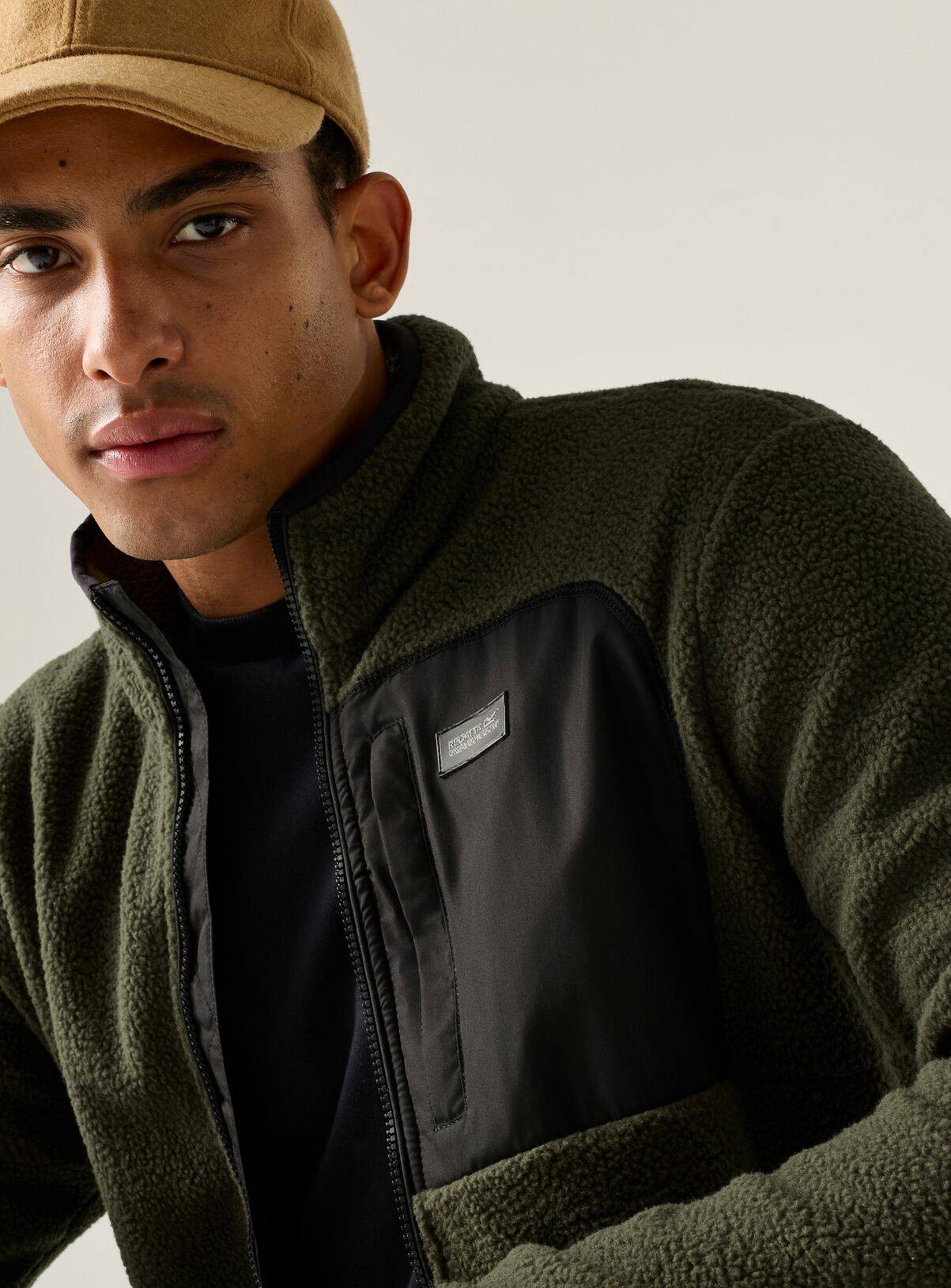REGATTA Frankie Borg Full Zip Fleece Khaki XXXL - Image 6